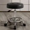 Taburete con Polea para Salón Manicurista Taburete de Trabajo Grande Silla de Salón de Belleza Barbería Taburete Redondo Elevable Taburete Alto Silencioso