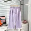 Pantalones Cortos Casuales Sueltos Dulces de Encaje Vintage para Niñas Verano 2026, Sensación Fresca