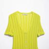 Venta al por mayor de Ropa de Mujer Transfronteriza Verano 2025 Nuevo Estilo Refrescante y Transpirable Cardigan de Punto con Diseño Jacquard de Canalé