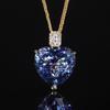 2024 nuevo nido de joyería Zhuangshang corte nido blanco chapado en oro colgante collar forma de corazón azul temperamento piedra principal 20*20