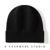 Chapéu de Cashmere Feminino Inverno Estilo Coreano Versátil Tendência Franja Proteção Auricular Espessada Chapéu de Tricô Cor Sólida Quente para Exterior Chapéu Lua