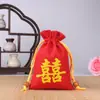 Bolsa grande de brocado com LOGO estampado saco de seda vermelha pacote de sacos de brocado embalagem pequena bolsa da sorte atacado