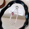 Colgante de Cadena para Teléfono Móvil de Fresa Incrustada de Diamantes, Colgante de Perlas de Cristal, Accesorios para Bolsos, Llavero de Coche, Venta al por Mayor de Regalos