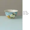 Taza Cerámica Grande Miyan con Flor de Gardenia Pintada a Mano en Degradado para Uso Doméstico, Taza de Té Estilo Chino, Taza de Degustación, Juego de Té Kung Fu