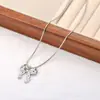 2024 Nuevo Estilo Estilo Chanel Lazo Diseño de Nicho Cadena para Clavícula Todo Fósforo Colgante de Mariposa de Gama Alta