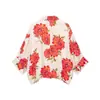 Atacado Verão 2026 Nova Roupa Feminina Estilo Europeu e Americano Camisa com Estampa Floral 7345