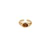 Anillo abierto de piedra natural ámbar retro estilo Maillard para mujer, temperamento nicho, versátil para el trabajo, pulsera para mujer