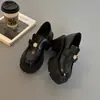 Mocasines Camellia para mujer, nueva colección otoño 2026, suela gruesa, versátiles estilo JK, inspiración británica, zapatos pequeños de piel, plataforma impermeable, zapatos de mujer de moda