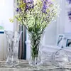 Vaso de Vidro Cristalino, Transparente e Espessado, para Bambu da Sorte Atacado, Arranjo de Flores Hidropônicas, Decoração Criativa Grande para Sala de Estar, Flores Secas