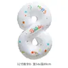Globos blancos con números impresos de 32 pulgadas para la decoración de la primera fiesta de cumpleaños de niños, accesorios para fotos y arreglo de escena