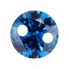 Huagang Gema Taladro de Doble Orificio Redondo Zircón Azul Marino Profundo Piedra Sintética Blanca Arete Pulsera con Piedra DIY Piedra Principal