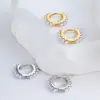 Pendientes de Moda Europea y Americana con Personalidad e Incrustaciones de Perlas, Joyería Elegante y Sencilla de Lujo para Perforaciones, Diseño Circular
