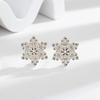 Pendientes de plata de ley S925 con forma de aguja, de lujo, ligeros y de alta calidad, con circonitas, brillantes y elegantes, con forma de copo de nieve y diamantes.