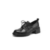 Otoño 2026 Nuevo Estilo Japonés Zapatos de Cuero con Remaches Retro Punta Redonda Aumentan la Altura 5CM Suela Gruesa Correa de Cuero Hebilla Mocasines para Mujer