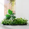 Combinación de paisajismo con plantas verdes artificiales, jardineras, maceteros, decoraciones de flores artificiales, decoración de paisaje con plantas artificiales para escaparates de centros comerciales, interior y exterior