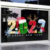 Pegatinas Decorativas Navideñas 2027 Dibujos Animados Árbol de Navidad Pegatinas para Ventana Tienda Centro Comercial Vitrina Pegatinas Electrostáticas para Ventana de Vidrio Pegatinas de Pared