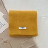 Liquidación Otoño e Invierno Nuevo Bufanda de Lana Blanca Gruesa Cálida Rayada de Color Sólido Estilo Coreano Versátil para Mujer Moderna