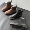 Botas de Inverno Novas Bico Redondo Modelo 2026 Slip-On Elástico Botas Curtas Tamanho Grande Calçados Femininos Atacado de Comércio Exterior