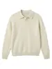 APO Roupa Masculina Transfronteiriça Malha 12 Fios Estilo Old Money Textura de Malha Tricô Masculino Solto Polo Suéter Manga Longa Top