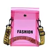 Bolsa de celular de plástico personalizada infantil grande bolsa de ombro mensageiro infantil letras jelly Praia fábrica direto atacado