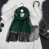 Nuevo Pañuelo de Seda de Morera con Cuentas para Mujer, Pañuelo Mezclado de Seda y Lana, Chal Largo Versátil, Chal de Alta Calidad al por Mayor