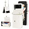 Adecuado para Samsung Z Flip 20% de descuento Funda Plegable para Teléfono, Cubierta Trasera Z Flip 7, Ranura para Tarjetas Estilo Acordeón, Funda Protectora de Cuero para Bolso Cruzado