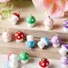 Accesorios Colgantes Naturales con Forma de Hongo para Collar DIY Llavero Caja de Almacenamiento para Colgantes Tapón Antipolvo Colgante con Anillo para Colgar