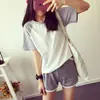 Pijama de Bem-Estar da Fábrica para Órfãos Feminino Manga Curta Shorts Conjunto de Roupas de Casa Finas Verão Feminino Mercadoria de Fim de Estoque Amostra Respirável