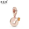 Nuevo Pulsera de Perlas de Amazon, Aretes de Flor, Aretes de Mariposa Flor de Rosa de Plata, Joyería para Pulsera DIY Regalo