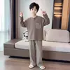 Ropa para niños, conjunto casual de otoño para estar en casa para niños mayores, colección Otoño/Primavera 2026, conjunto de pijama holgado, conjunto de dos piezas, disponible para dropshipping, estilo moderno