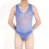 Traje de baño transparente brillante al aceite de alta elasticidad para hombre, ultrafino, sedoso, traslúcido, ajustado, traje divertido de seda negra Pseudo-Niang
