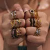 Anillo Geométrico Multicolor de Múltiples Capas Rueda de la Fortuna Ins para Mujer de Acero Inoxidable Moderno Superpuesto Todo Fósforo Anillo de Dedo con Circonita en stock