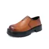 Nuevos Zapatos de Cuero de Verano 2025, Slip-On para Exteriores, Suela Gruesa, Personalidad, Punta Grande, Cuero Delgado y Suave, Versátiles, Casuales