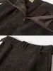 Saia de Couro Camurça Feminina 26 Outono e Inverno Moda Elegante Cintura Alta Emagrecedora Linha A Curta Tamanho Grande