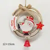 Suministro Transfronterizo de Campanas de Madera Recortadas de Navidad, Colgantes de Anciano Muñeco de Nieve, Accesorios para Decoración de Árbol de Navidad, Decoraciones