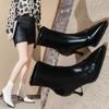 Famosas en Internet Botines Delgados Puntiagudos de Tacón Fino Botines Blancos Cortos de Tacón Alto Botines Cortos de Tacón Alto Nuevos para Mujer Estilo Coreano Combinan con Todo para Otoño e Invierno 2024