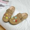 Zuecos Pantuflas Retro Birkenstock para Mujer 2025 Primavera y Otoño Nuevo Estilo Slip-On Estilo Literario Modernos Versátiles Zapatos Birkenstock