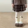 Zapatos y calcetines para niñas, con diseños de dibujos animados en 3D, detalles de lazo TK y un look dulce y moderno estilo coreano, perfectos para niños
