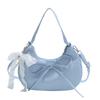 Bolso Cruzado de Color Sólido Casual con Lazo Bolso Dumpling para Mujer Verano 2025 Nuevo Bolso de Hombro Casual a la Moda