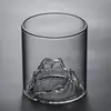 Taza de Vidrio Japonesa para Ver el Monte Fuji Fondo Repujado Vaso para Licores Taza para Café y Jugos Cristalería Creativa para Bar