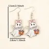 Pendientes de Calabaza Fantasma Blanco Transfronterizos Estilo Hip-Hop Gótico Acrílico Regalo de Halloween Pendientes de Fantasma