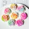 Horquilla para el pelo con diseño de rosa perla floreciente de dos colores luminoso de 33 mm, accesorios de resina para bricolaje, crema de pegamento para teléfono