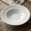 Plato de cerámica blanco puro, sencillo, con forma de sombrero de paja, para sopa, de cerámica occidental, para el hogar, para salah, para hotel y restaurante.