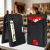 Vendas Diretas da Fábrica Transfronteiriças Porta-Cartões de Identidade com Múltiplos Slots para Cartões Porta-Cartões Flip de Fibra de Carbono Porta-Cartões Anti-Roubo de Liga de Alumínio