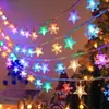 Bola Redonda Floco de Neve Sino Alce Árvore de Natal Estrela Luz Decoração de Natal Luz Ambiente para Quarto Cordão de Luz