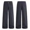 Muxi Clothing # Marca de Moda Retro Americana Pantalones de Trabajo Gris Claro Versátiles de Pierna Ancha Holgados Rectos Casuales para Hombre