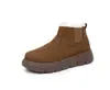 Botas de Neve Femininas Estilo Novo de Inverno, Sapatos Casuais e Confortáveis de Calçar, Forradas com Lã e Espessadas para Aquecimento, Sapatos de Mãe
