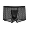 Ropa interior para hombre, bóxer de seda de hielo que no deja marcas, de malla, fino, corto, transpirable, de verano, con cuatro esquinas