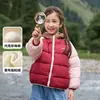 Chamarra con capucha Cotton Hall para niños, acolchada de algodón, forro de felpa y engrosada, con colores contrastantes, estilo invierno, para niños y niñas, tallas mediana y grande