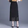 Falda de encaje para mujer, nueva moda primavera y otoño 2026, falda lápiz recta de cintura alta, elegante falda de longitud media